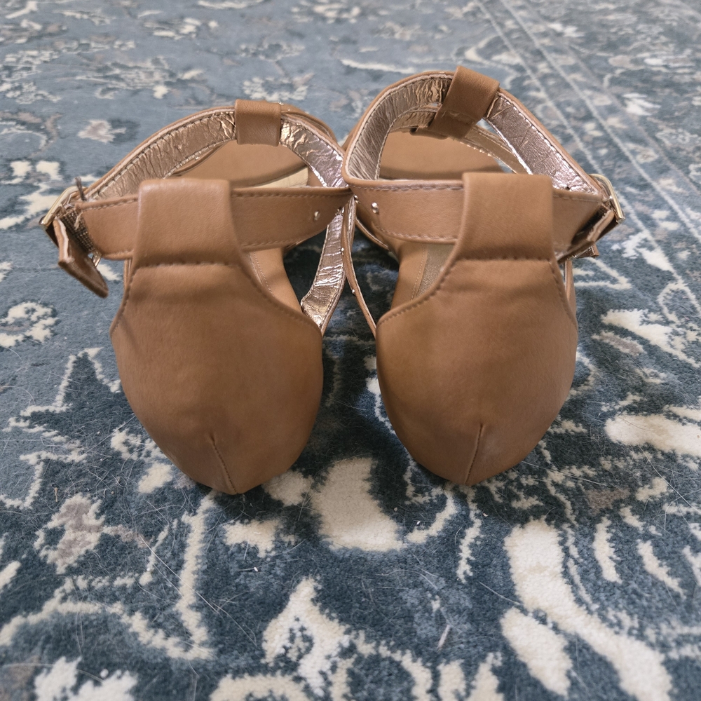 Elegant Tan Studded Sandals - Picture 3 of 7